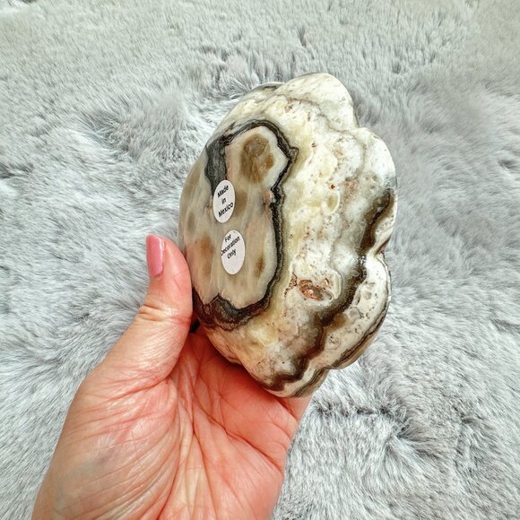 New Beautiful Small Zebra Onyx Flower Bowl/Dish - Picture 3 of 5